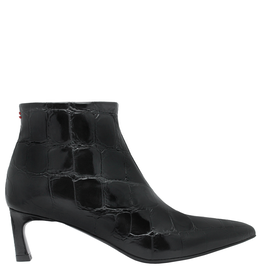Halmanera Halmanera H48P Black Croco Point Toe Ankle Boot Viha