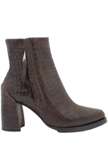 Ixos IS72F Brown Embossed High Heel Ankle Boot Berg