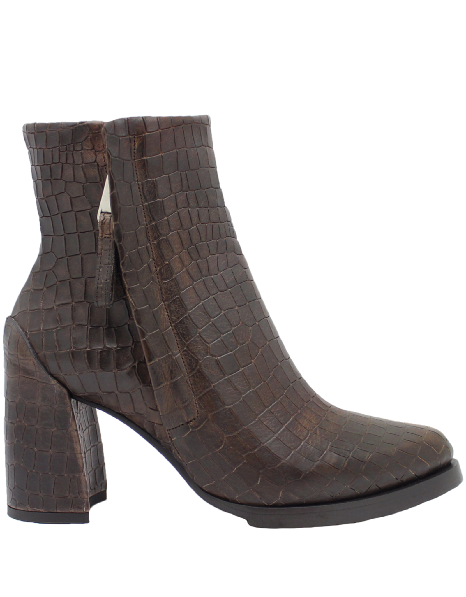 Ixos IS72F Brown Embossed High Heel Ankle Boot Berg