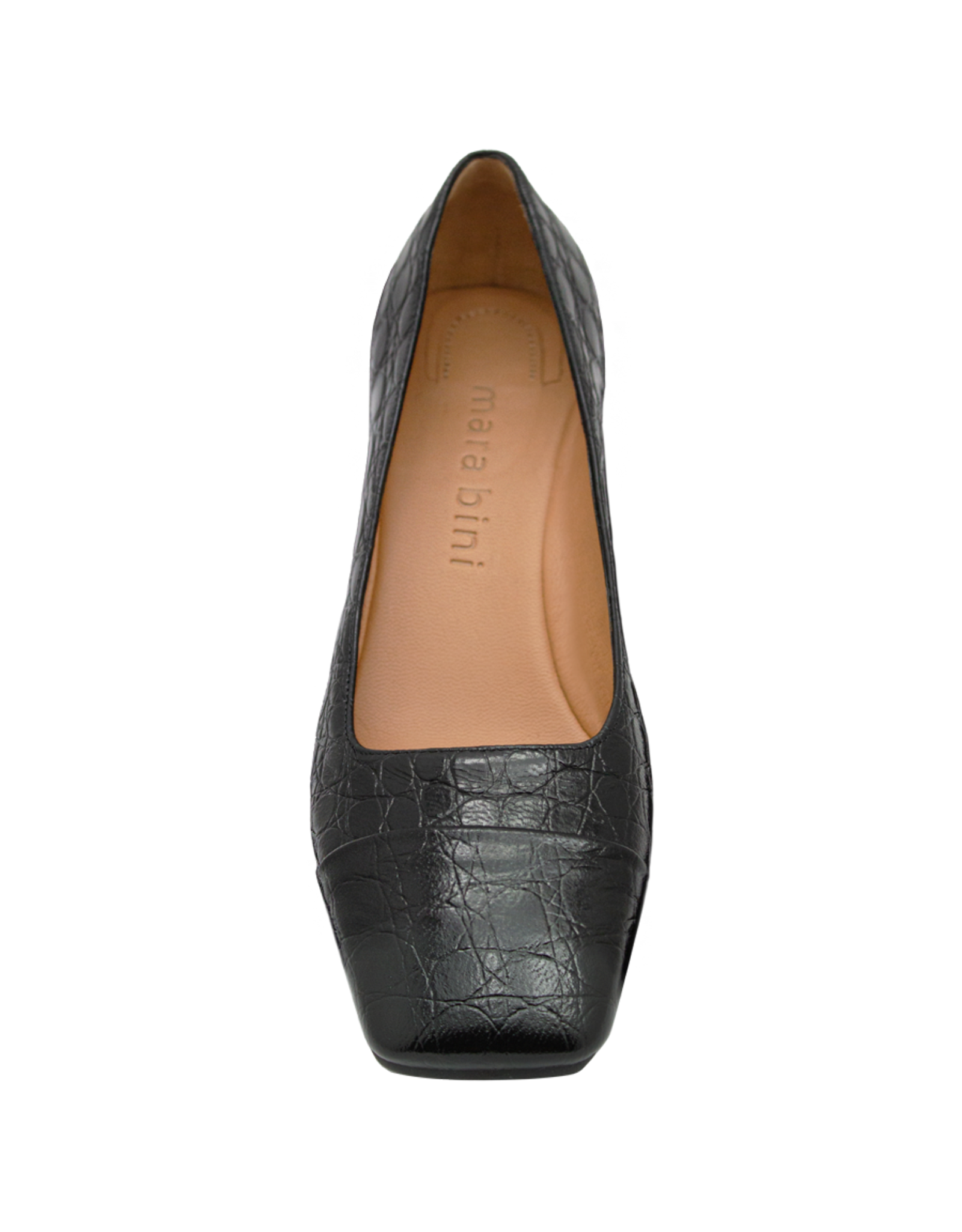 MaraBini MaraBini M12B Black Croco Block Heel Pump-1012