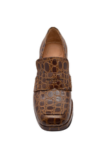 MaraBini MaraBini M12H Brown Croc Loafer Platform 1017