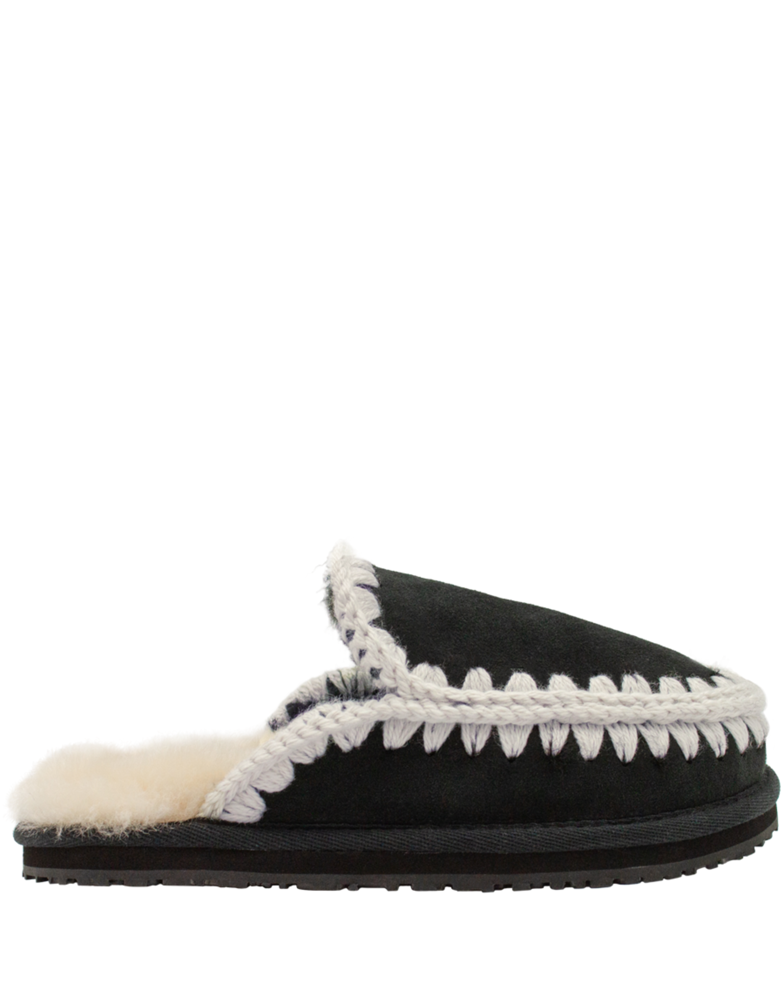 Mou Mou MU2T Black Lambswool Mule Dutch