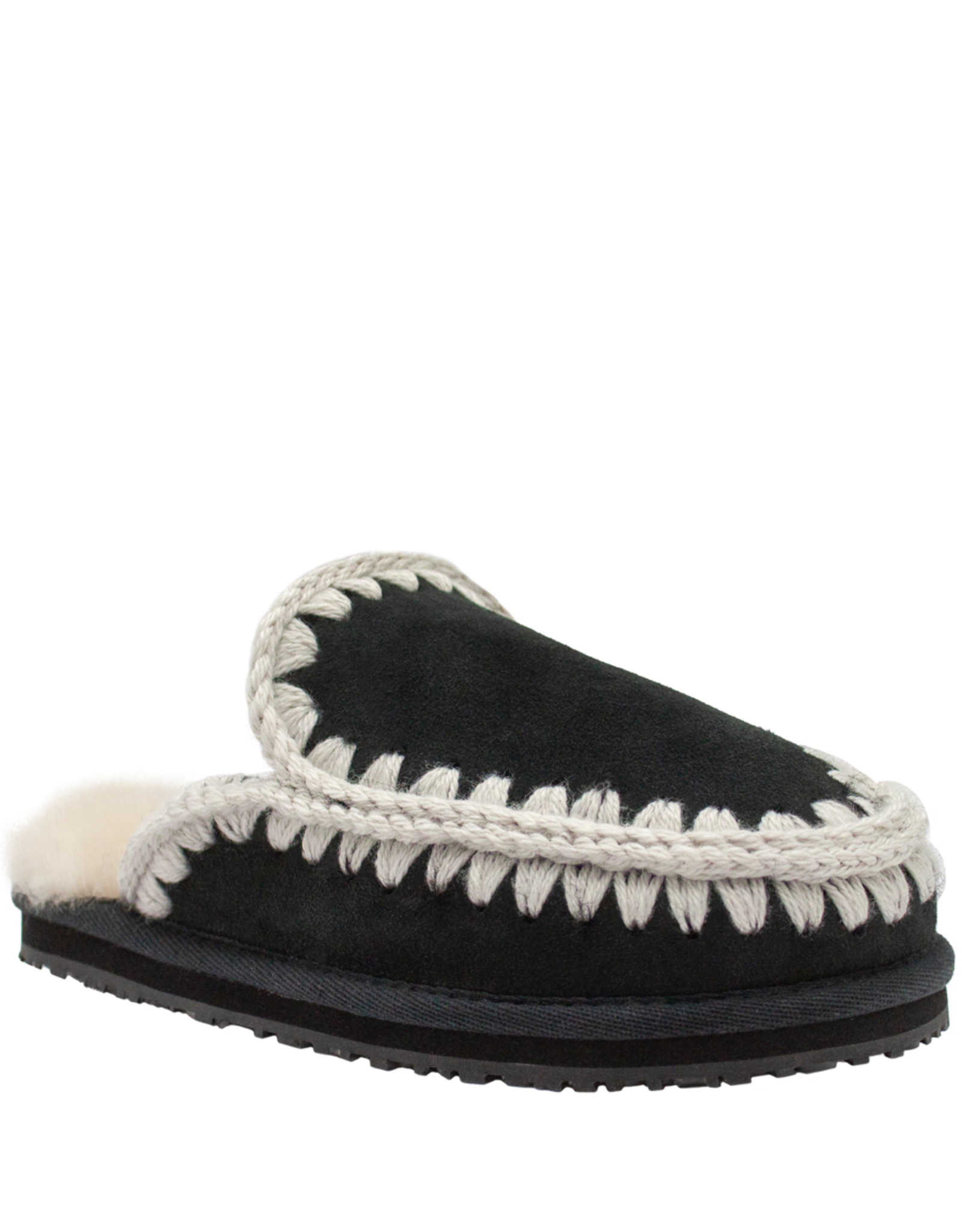 Mou Mou MU2T Black Lambswool Mule Dutch