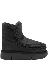 Mou Mou MU2W Black Lambswool Crochet Stitch Boot Sasha