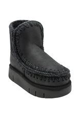 Mou Mou MU2W Black Lambswool Crochet Stitch Boot Sasha