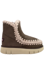 Mou Mou MU2Y Mocha Lambswool Crochet Stitch Boot Sasha