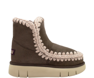 Mou MU2Y Mocha Lambswool Crochet Stitch Boot Sasha - Head Start Shoes