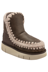 Mou Mou MU2Y Mocha Lambswool Crochet Stitch Boot Sasha
