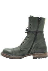 Moma Moma MA11H Green Flat Boot With Laces Croix