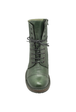 Moma Moma MA11H Green Flat Boot With Laces Croix
