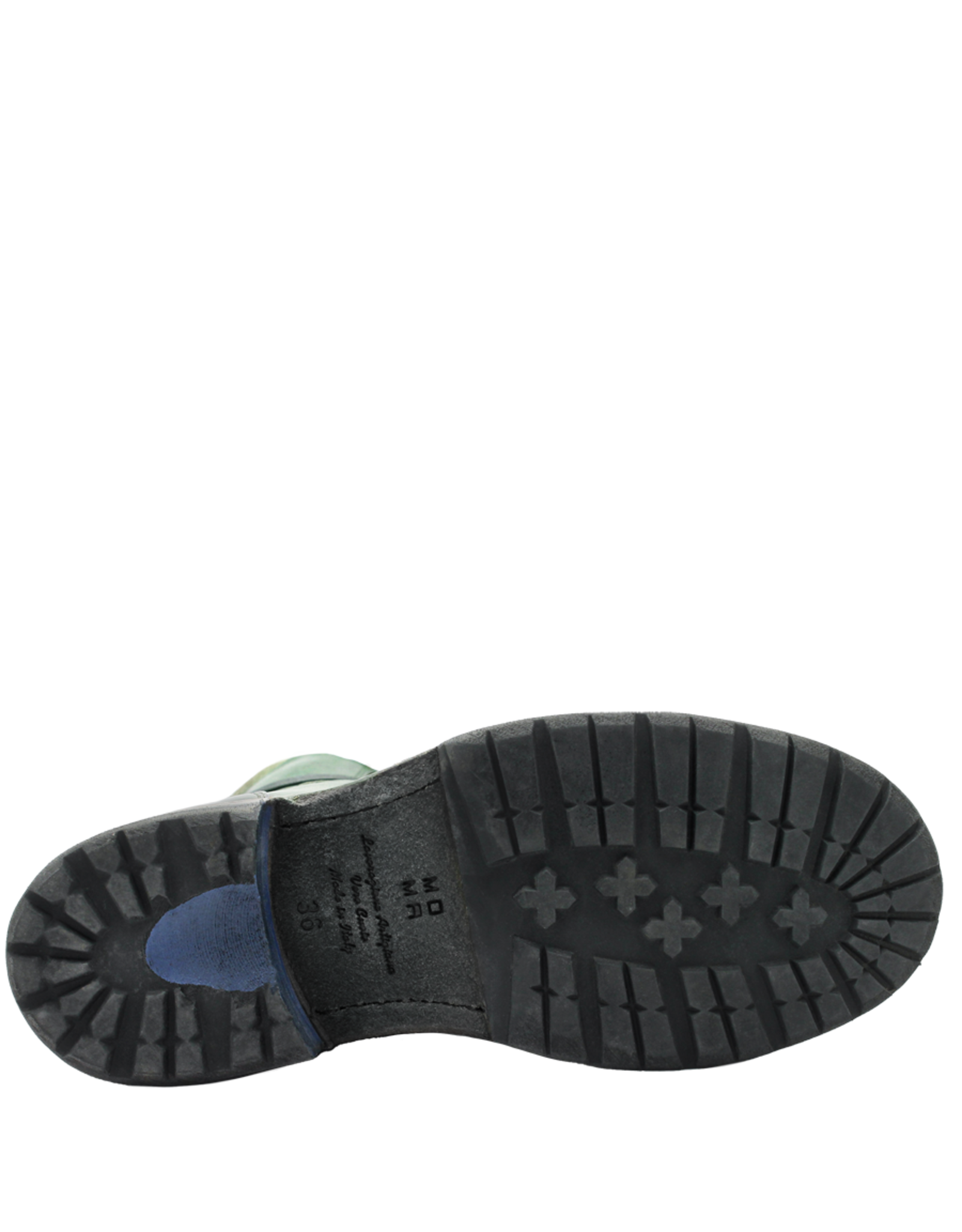 Moma Moma MA11H Green Flat Boot With Laces Croix