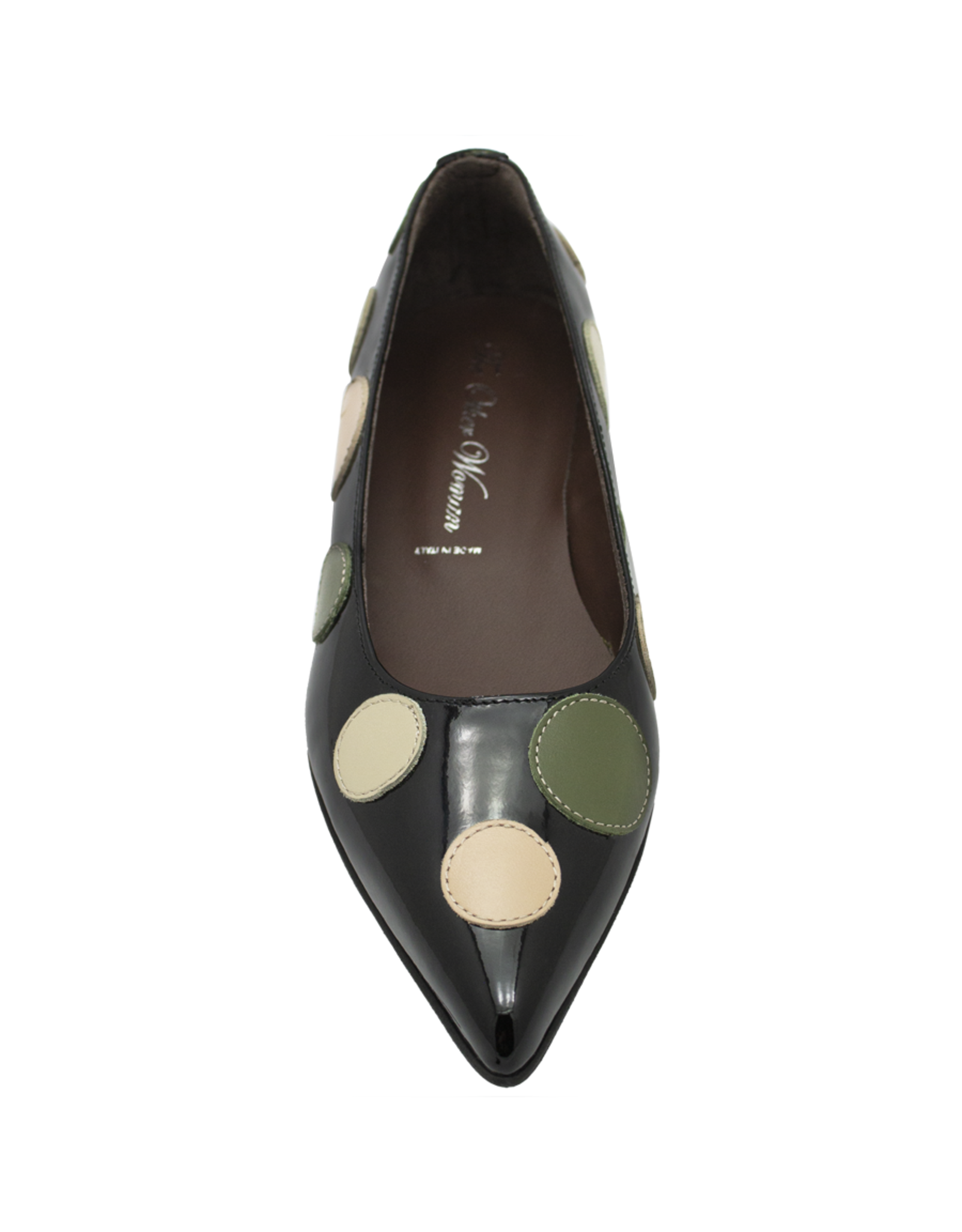 OtherWoman OtherWoman OW1 Black Pat Ballerina W/Dots  Obed