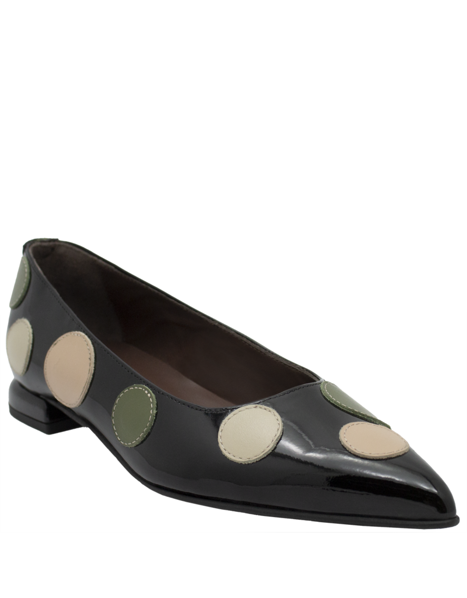OtherWoman OtherWoman OW1 Black Pat Ballerina W/Dots  Obed