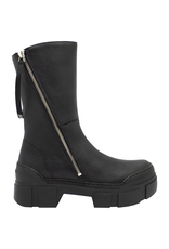 VicMatie VM80W Black Double Zipper Boot Calvy