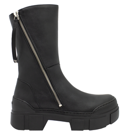 VicMatie VicMatie VM80W Black Double Zipper Boot Calvy