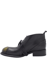LeRuemarcel LeRuemarcel LR1S Black Lace-Up Gold Patina Toe Boot Rachel