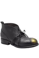 LeRuemarcel LeRuemarcel LR1S Black Lace-Up Gold Patina Toe Boot Rachel