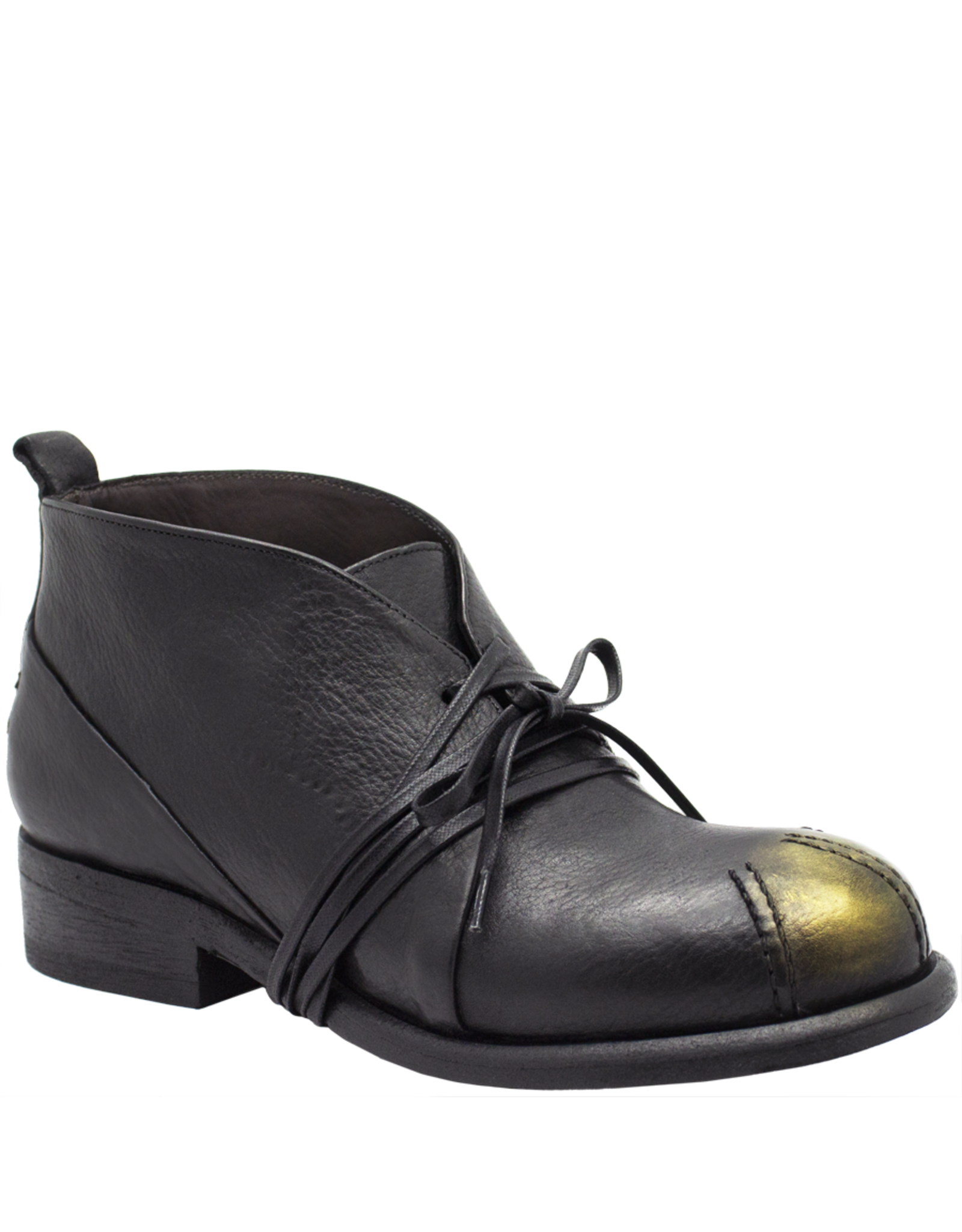 LeRuemarcel LeRuemarcel LR1S Black Lace-Up Gold Patina Toe Boot Rachel