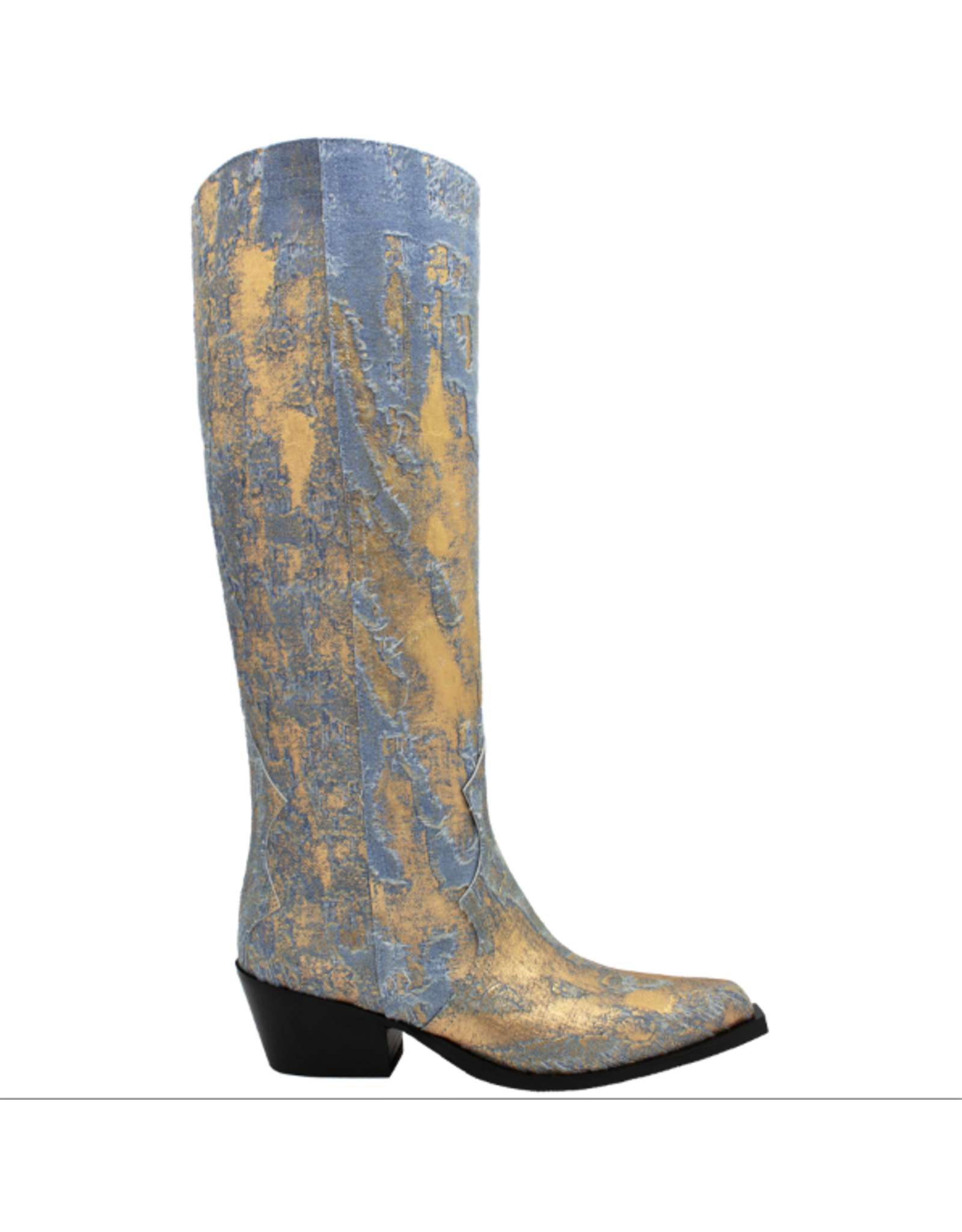 Now Now N45J Gold With Denim Cowboy Boot 8348