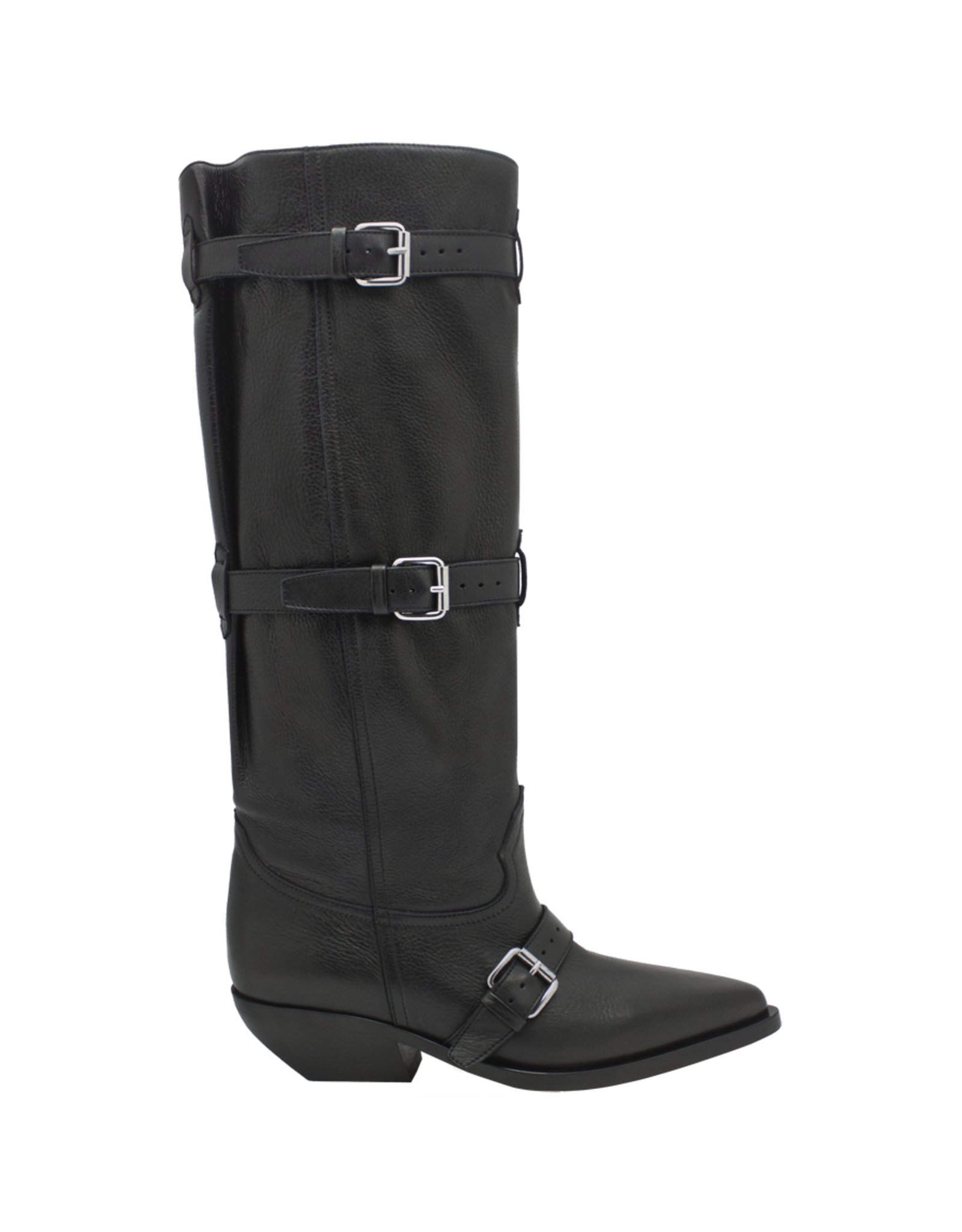 ElenaIachi ElenaIachi EI58Y Black Point Toe Adjustable Knee Boot Suri