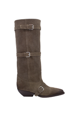 ElenaIachi ElenaIachi EI58Z Taupe Point Toe Adjustable Knee Boot Suri