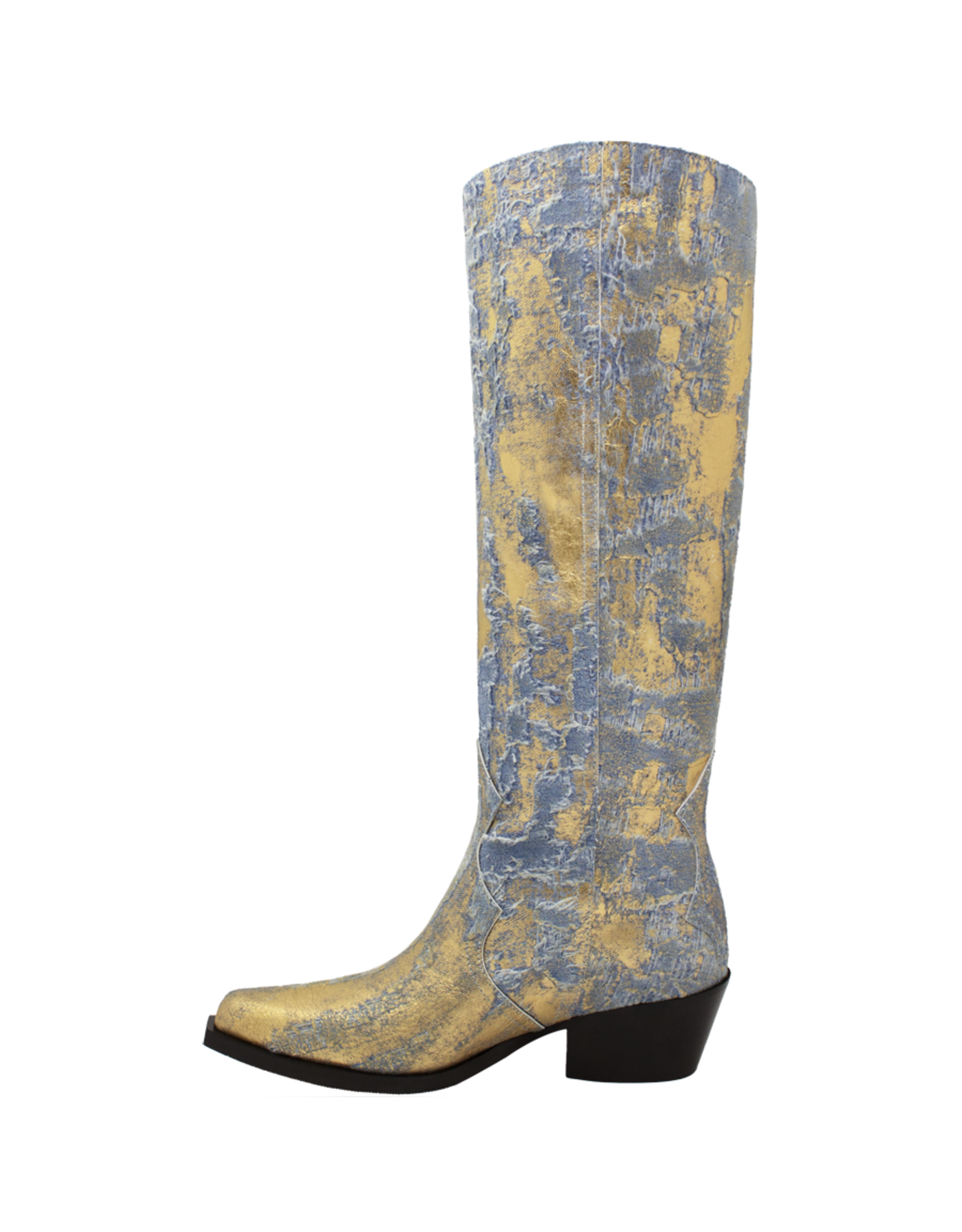 Now Now N45J Gold With Denim Cowboy Boot 8348