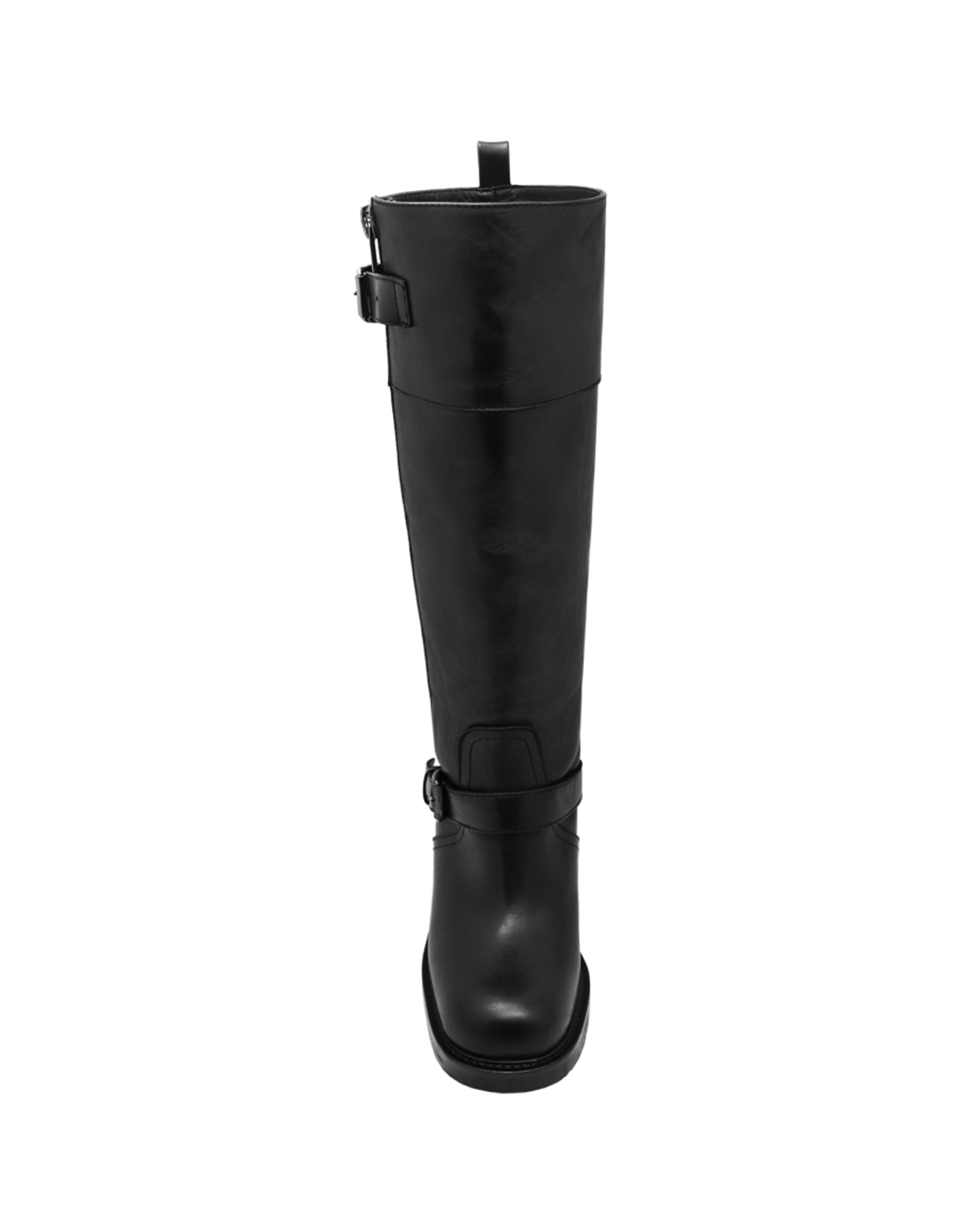 ElenaIachi ElenaIachi EI58W Black Knee Boot Moto Detail Selin