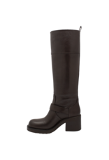 ElenaIachi ElenaIachi EI58X Brown Knee Boot Moto Detail Selin