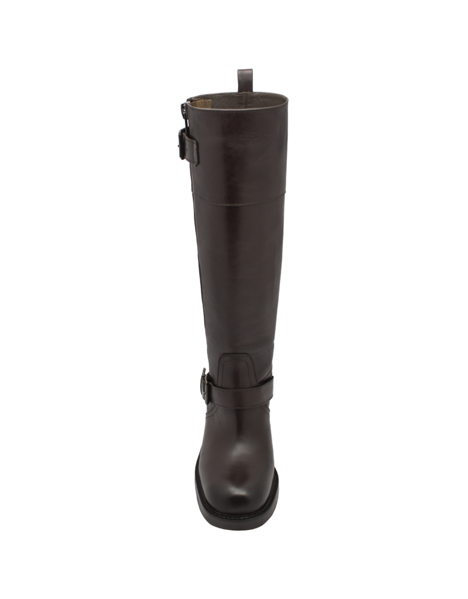 ElenaIachi ElenaIachi EI58X Brown Knee Boot Moto Detail Selin