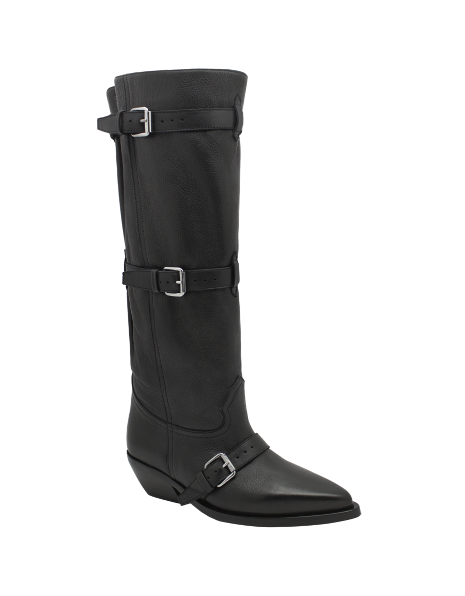 ElenaIachi ElenaIachi EI58Y Black Point Toe Adjustable Knee Boot Suri