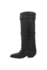 ElenaIachi ElenaIachi EI58Y Black Point Toe Adjustable Knee Boot Suri