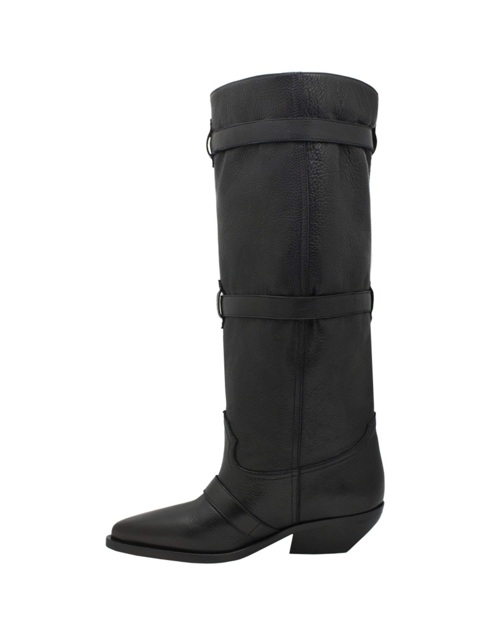 ElenaIachi ElenaIachi EI58Y Black Point Toe Adjustable Knee Boot Suri