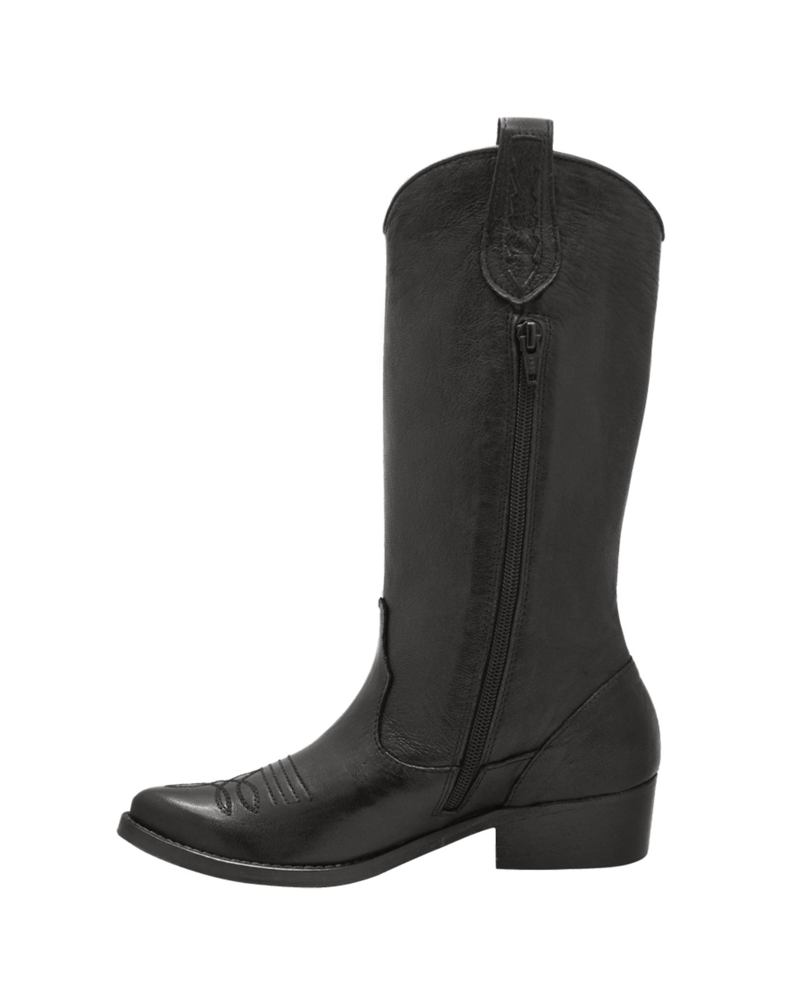 History541 History HF2M Black Mid Calf  With Zipper Jamie