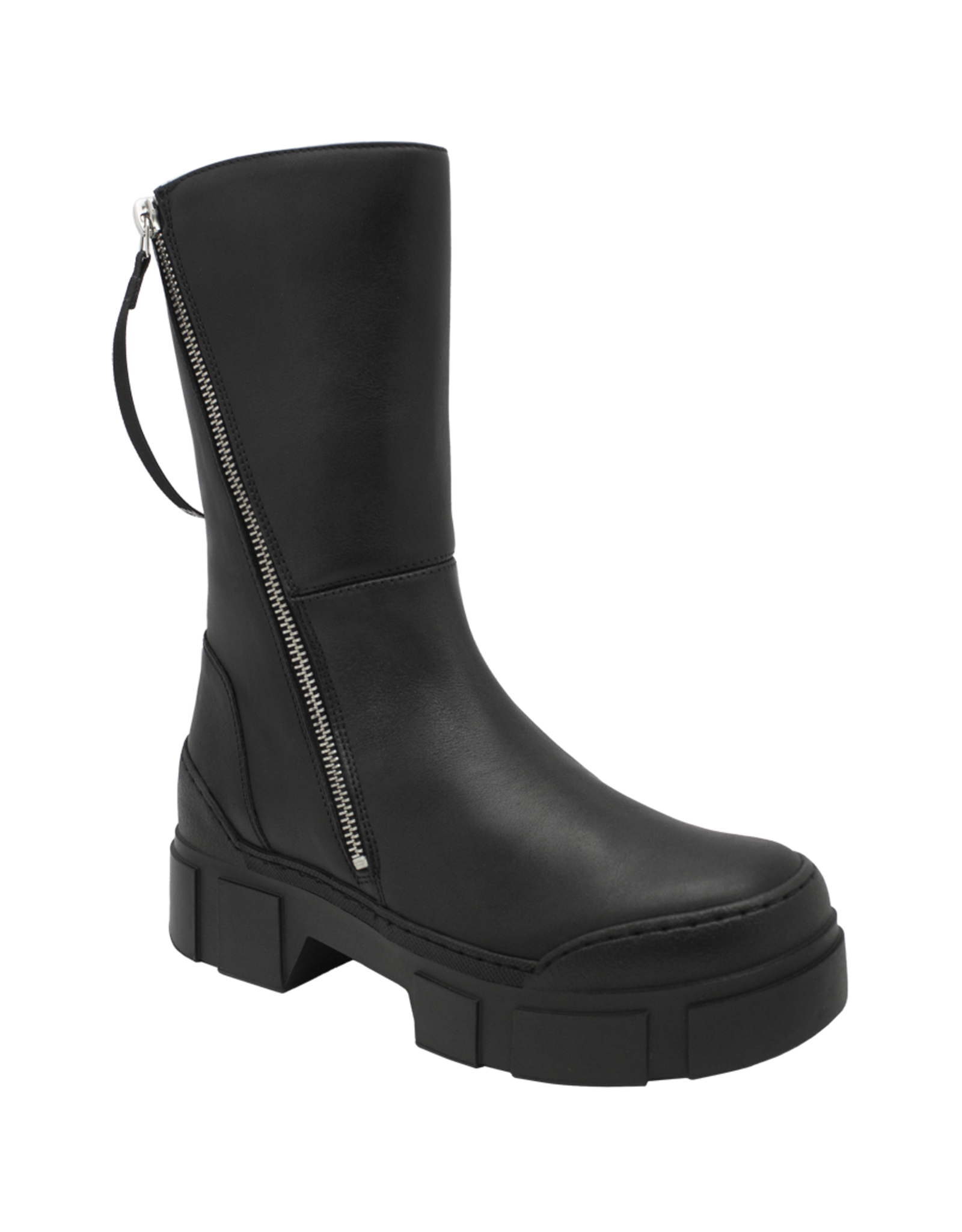 VicMatie VicMatie VM80W Black Double Zipper Boot Calvy