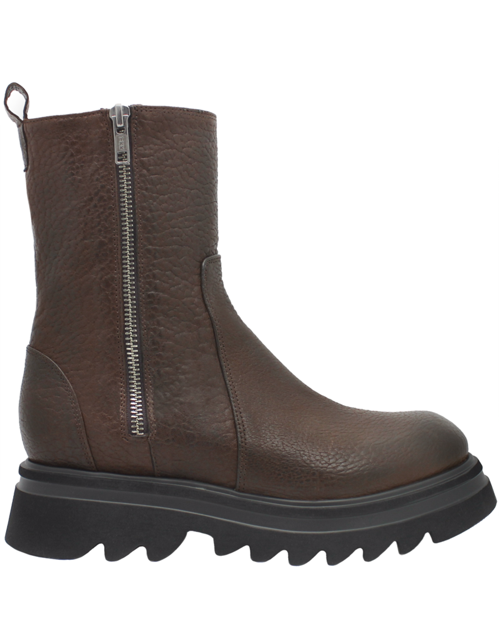 Now Now N42T Chocolate  Grain Leather Double Zipper Tread Sole 8400