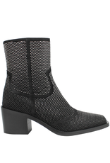 Now Now N43E Black Suede Western With Crystals 8508