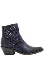 Now Now N45M Blue  Western Boot With Woven Panels 9130