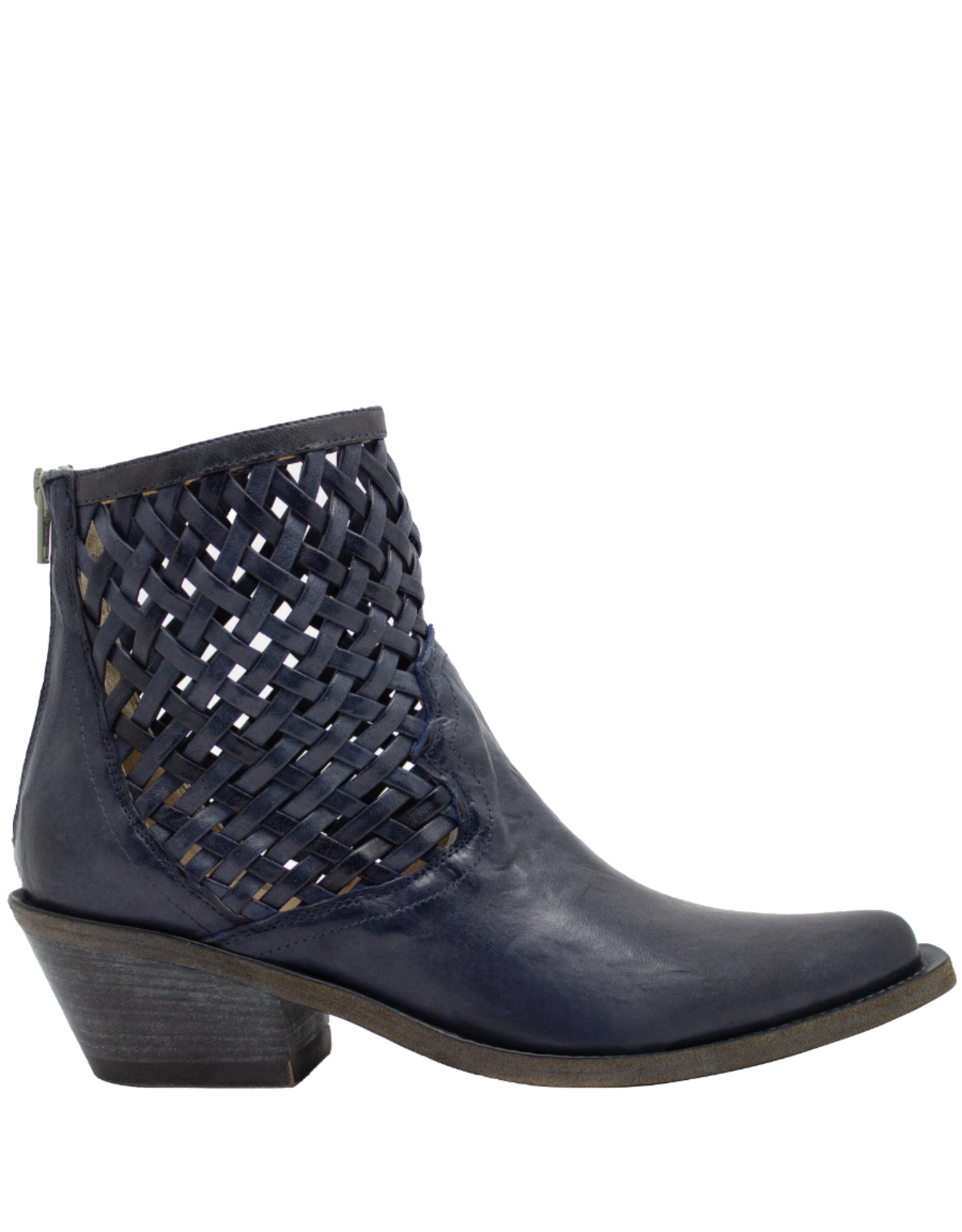 Now Now N45M Blue  Western Boot With Woven Panels 9130