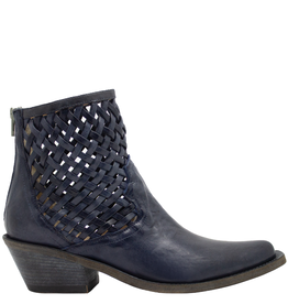 Now Now N45M Blue  Western Boot With Woven Panels 9130