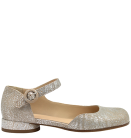 Now Now N45R Silver Asymmetric Flat Mary Jane 9143
