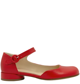 Now Now N45T Red Asymmetric Flat Mary Jane 9143