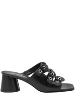Halmanera Halmanera H48V Black Triple Strap Mule 4002