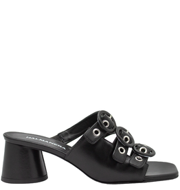 Halmanera Halmanera H48V Black Triple Strap Mule 4002