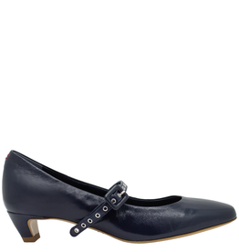 Halmanera Halmanera H48X Navy Mary Jane With Kitten Heel 4004