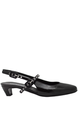 Halmanera Halmanera H48Z Black Glaze Kitten Heel Sling Mary Jane 4005