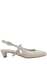 Halmanera Halmanera H49 Off White Glaze Kitten Heel Sling Mary Jane 4005