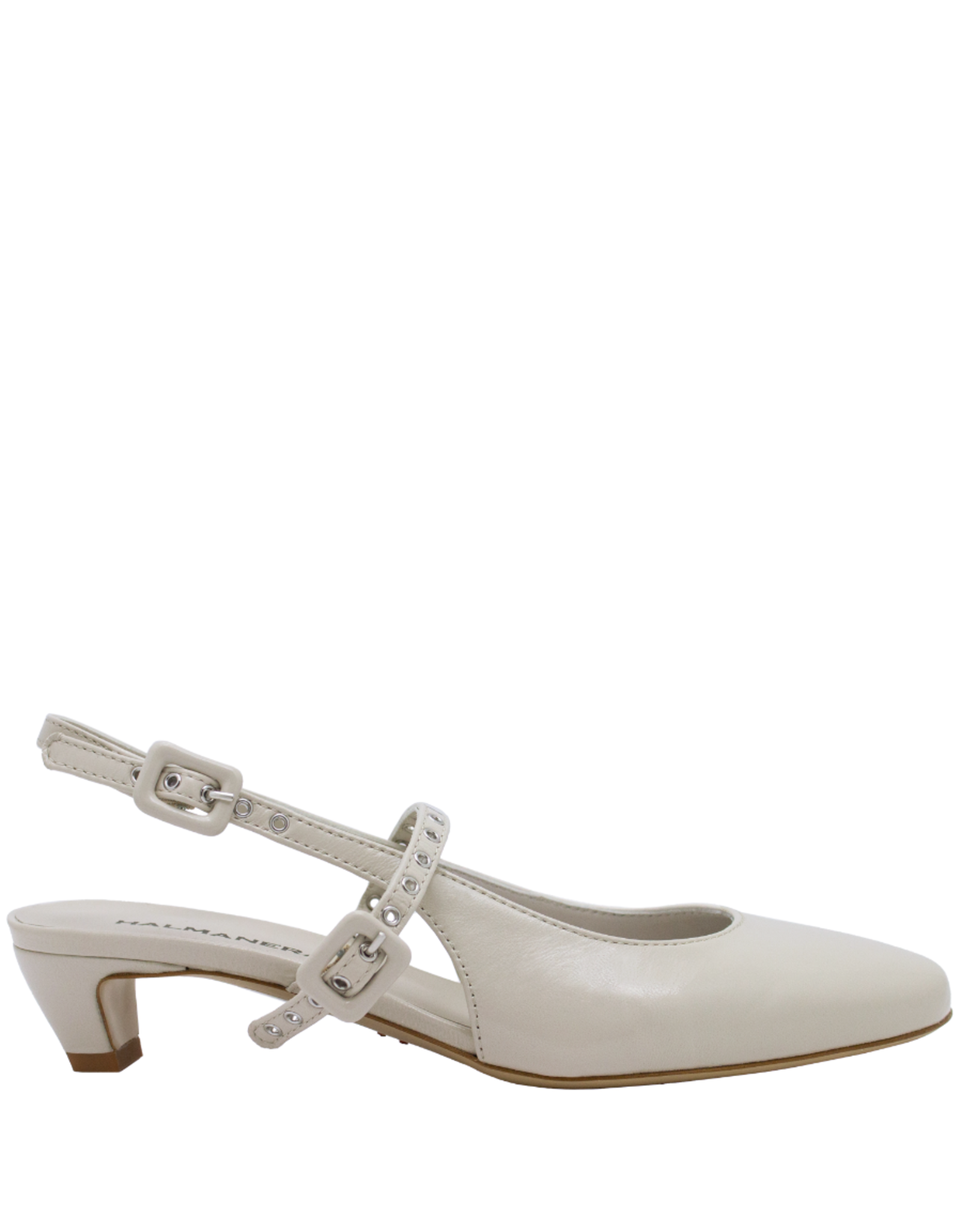 Halmanera Halmanera H49 Off White Glaze Kitten Heel Sling Mary Jane 4005