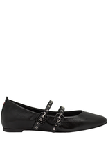 Halmanera Halmanera H49A Black Flat Double Strap Mary Jane 4006