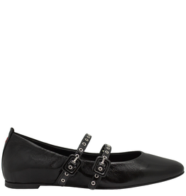 Halmanera Halmanera H49A Black Flat Double Strap Mary Jane 4006