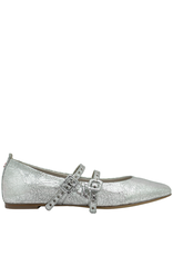 Halmanera Halmanera H49B Silver Flat Double Strap Mary Jane 4006